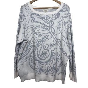 PEYTON PRIMROSE | Neutral Color Abstract Pattern Crew Neck Sweater | Size 2X